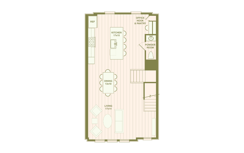 A - 3 bedroom floor plan layout with 3.5 bathrooms and 2136 square feet (Floor 2)
