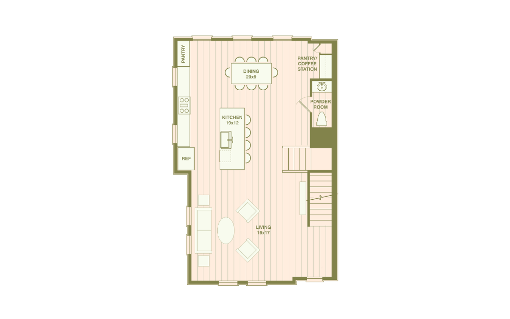 B - 4 bedroom floor plan layout with 3.5 bathrooms and 2399 square feet (Floor 2)