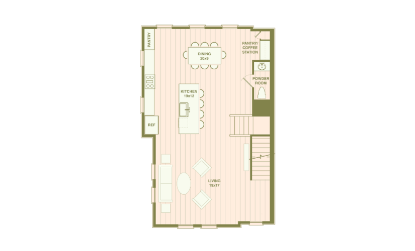 B-1 - 4 bedroom floor plan layout with 3.5 bathrooms and 2399 square feet