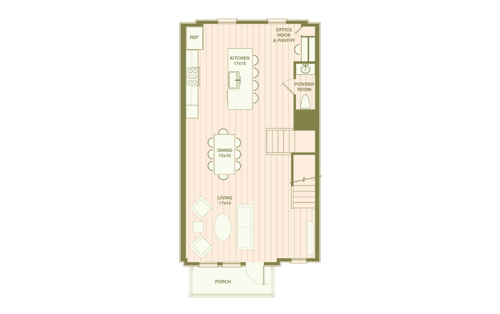 C - 3 bedroom floor plan layout with 3.5 bathrooms and 2136 square feet (Floor 2)