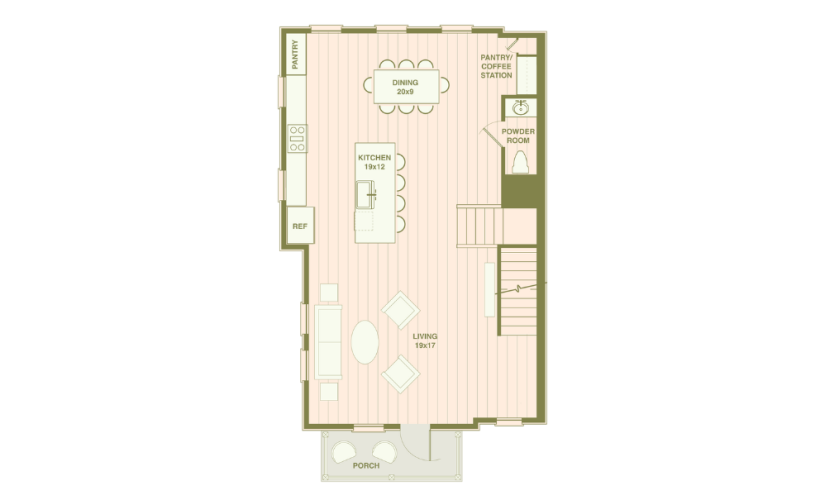 D - 4 bedroom floor plan layout with 3.5 bathrooms and 2399 square feet
